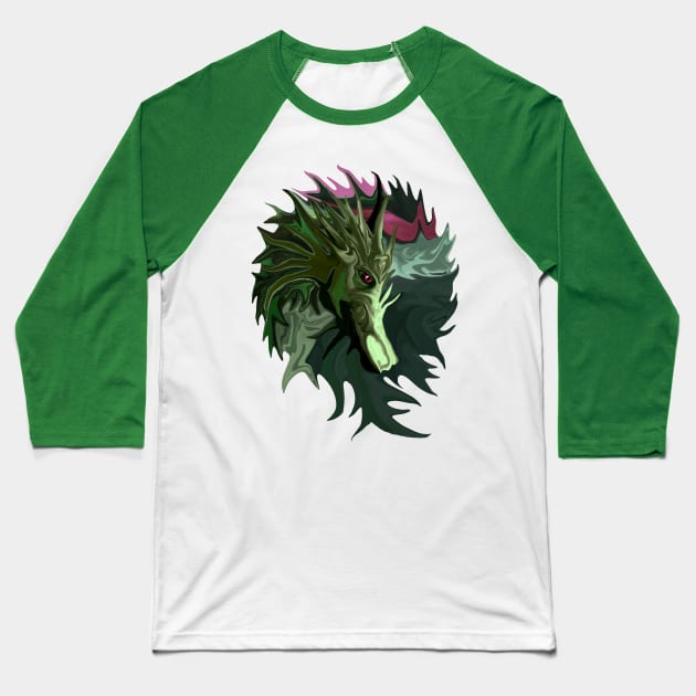 Watermelon Tourmaline Dragon Baseball T-Shirt by distortionart